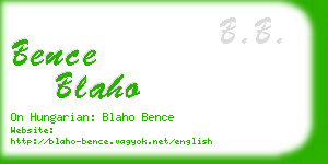 bence blaho business card